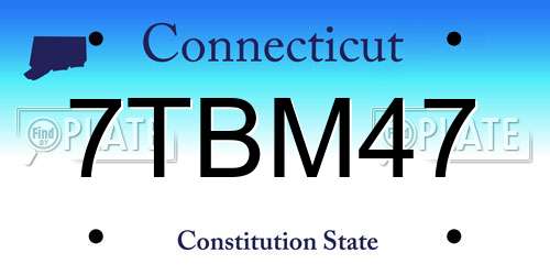 7TBM47 Connecticut License Plate