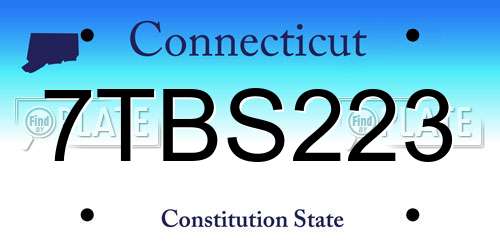7TBS223 Connecticut License Plate