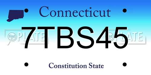 7TBS45 Connecticut License Plate
