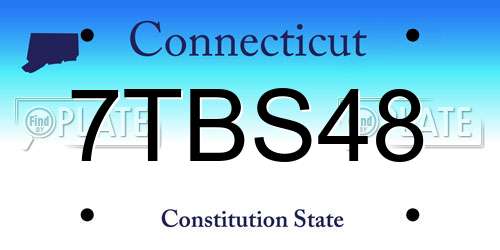 7TBS48 Connecticut License Plate