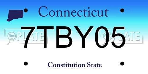 7TBY05 Connecticut License Plate