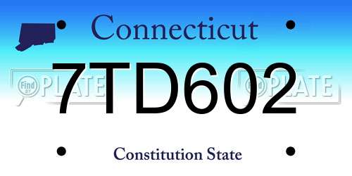 7TD602 Connecticut License Plate