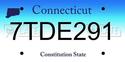 7TDE291 Connecticut License Plate