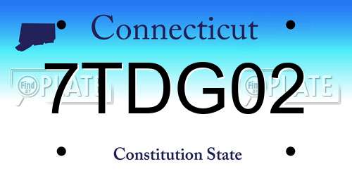 7TDG02 Connecticut License Plate
