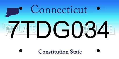 7TDG034 Connecticut License Plate