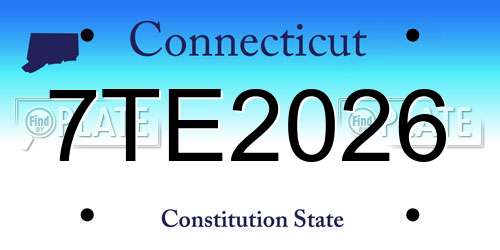 7TE2026 Connecticut License Plate