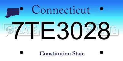 7TE3028 Connecticut License Plate