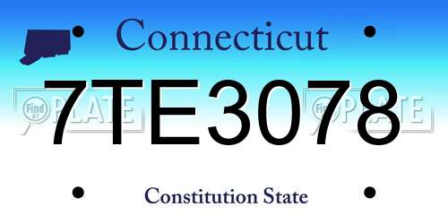 7TE3078 Connecticut License Plate