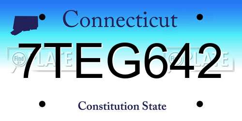 7TEG642 Connecticut License Plate