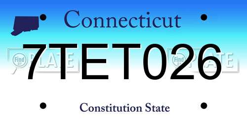 7TET026 Connecticut License Plate