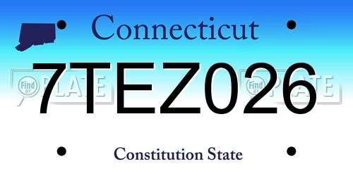 7TEZ026 Connecticut License Plate