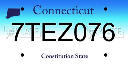 7TEZ076 Connecticut License Plate