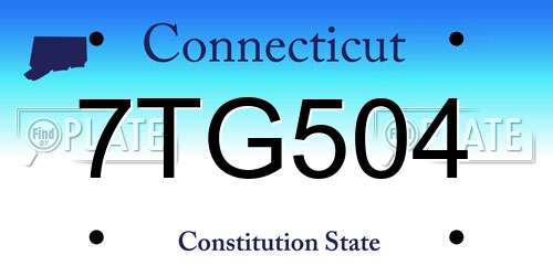 7TG504 Connecticut License Plate