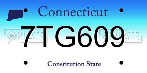 7TG609 Connecticut License Plate