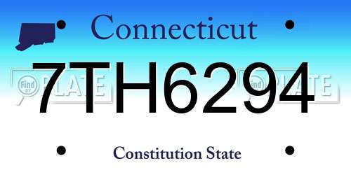 7TH6294 Connecticut License Plate