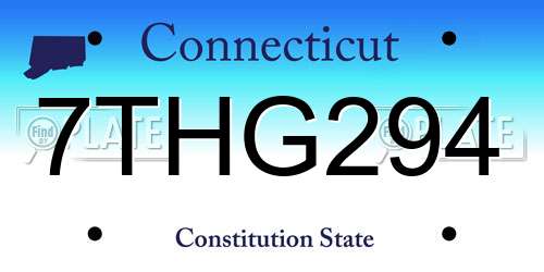 7THG294 Connecticut License Plate