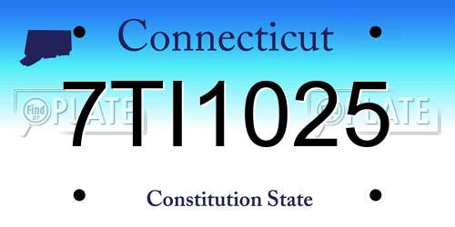 7TI1025 Connecticut License Plate