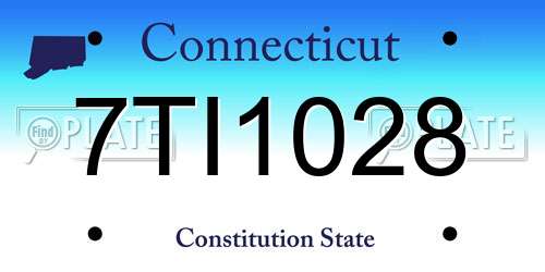 7TI1028 Connecticut License Plate