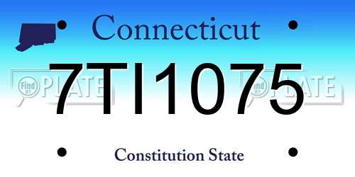 7TI1075 Connecticut License Plate