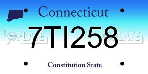 7TI258 Connecticut License Plate