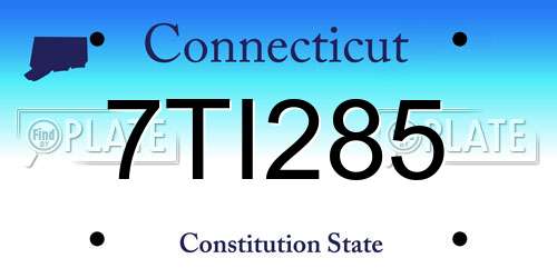 7TI285 Connecticut License Plate
