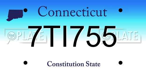 7TI755 Connecticut License Plate