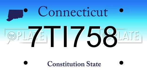 7TI758 Connecticut License Plate