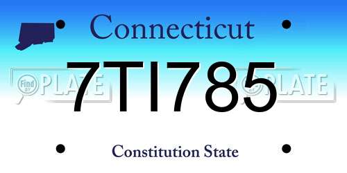 7TI785 Connecticut License Plate