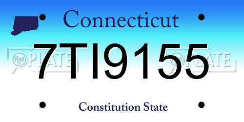 7TI9155 Connecticut License Plate