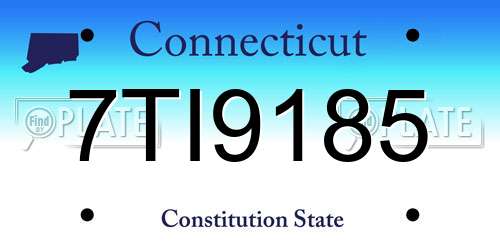 7TI9185 Connecticut License Plate