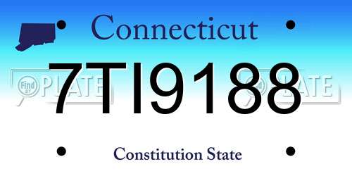7TI9188 Connecticut License Plate