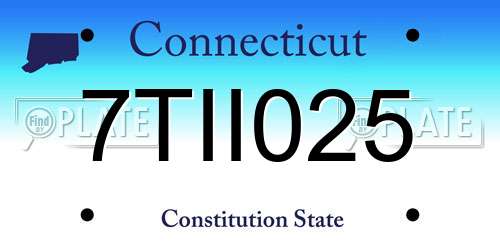 7TII025 Connecticut License Plate
