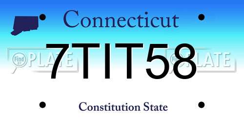 7TIT58 Connecticut License Plate