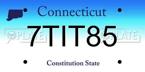 7TIT85 Connecticut License Plate