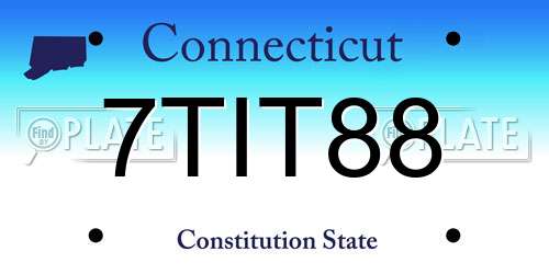 7TIT88 Connecticut License Plate