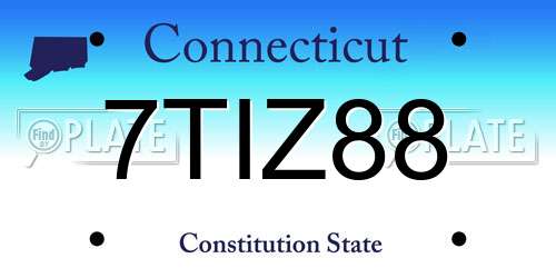 7TIZ88 Connecticut License Plate