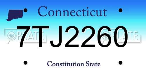 7TJ2260 Connecticut License Plate