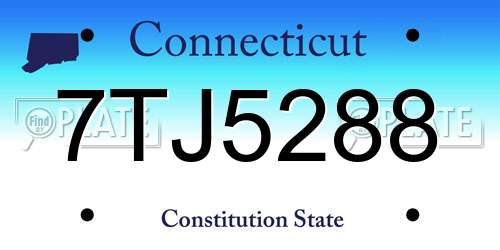 7TJ5288 Connecticut License Plate