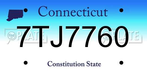 7TJ7760 Connecticut License Plate