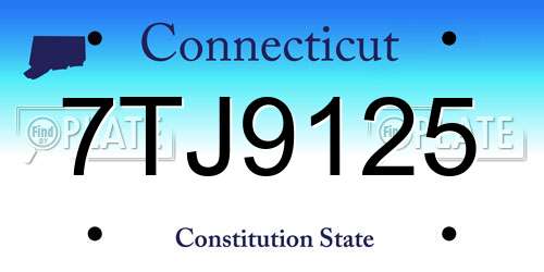 7TJ9125 Connecticut License Plate
