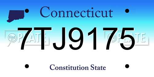 7TJ9175 Connecticut License Plate
