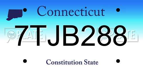 7TJB288 Connecticut License Plate