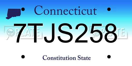 7TJS258 Connecticut License Plate