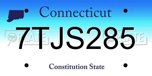 7TJS285 Connecticut License Plate