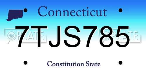 7TJS785 Connecticut License Plate