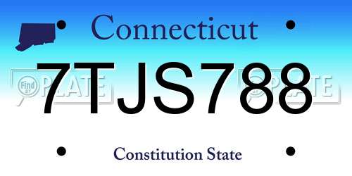 7TJS788 Connecticut License Plate