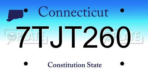 7TJT260 Connecticut License Plate