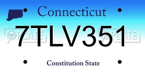 7TLV351 Connecticut License Plate