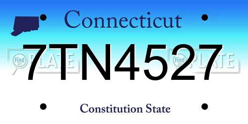 7TN4527 Connecticut License Plate