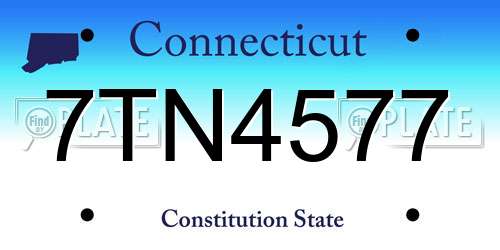 7TN4577 Connecticut License Plate